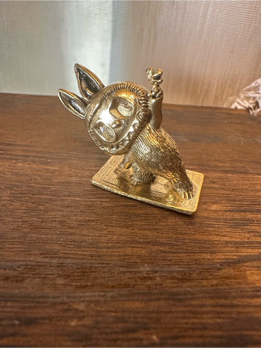 Mini Brass Labubu Collectible Figurine